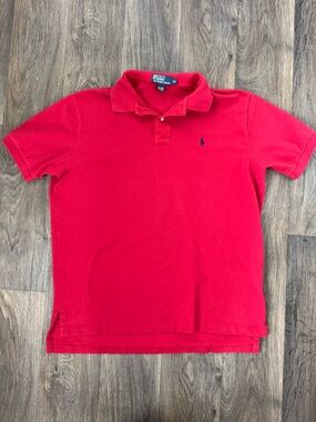 Polo Ralph Lauren Bright Red Polo with Navy Pony 100% Cotton